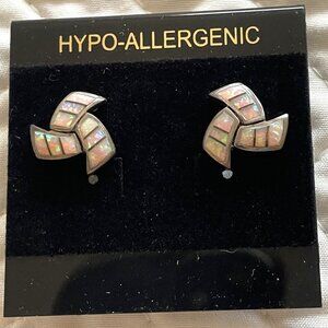 Sterling Silver Inlaid Earrings. (SK122)